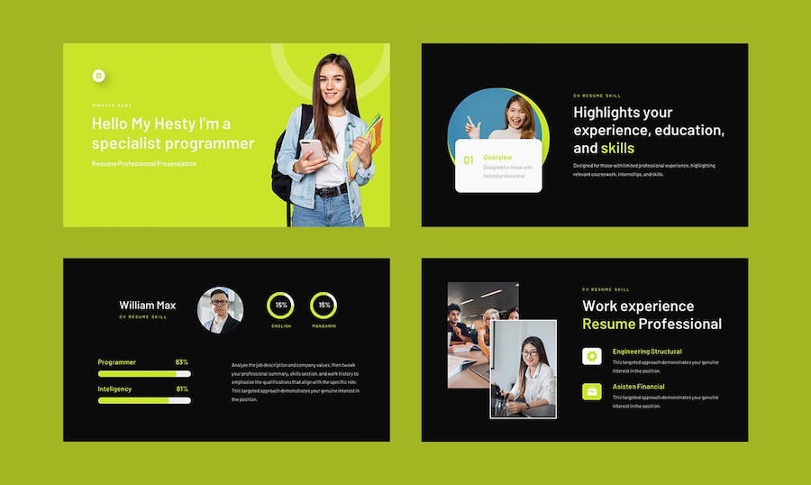 个人简历求职主题Keynote模板 - 顶尖PPT