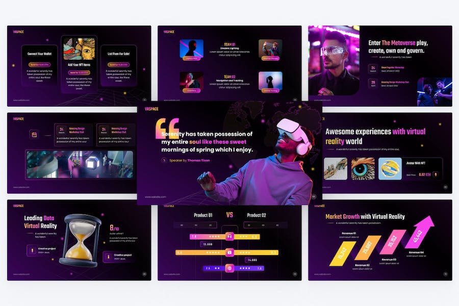 创意VR智能虚拟现实技术介绍PPT模板 - 顶尖PPT