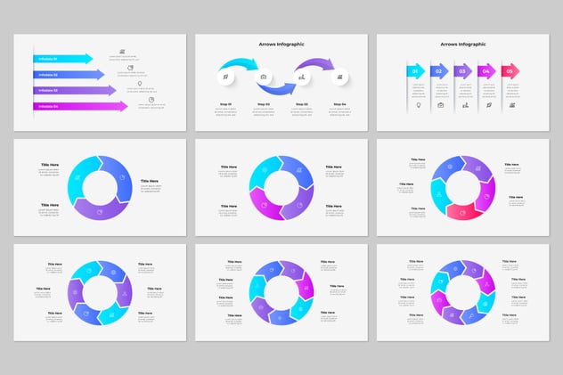 动画箭头Keynote信息图形模板 - 顶尖PPT