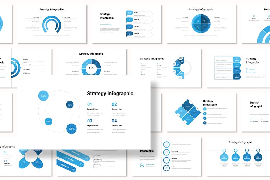 战略分析合作信息图形keynote模板 - 顶尖PPT