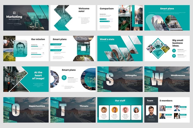 营销峰会信息图形解决方案keynote模板 - 顶尖PPT