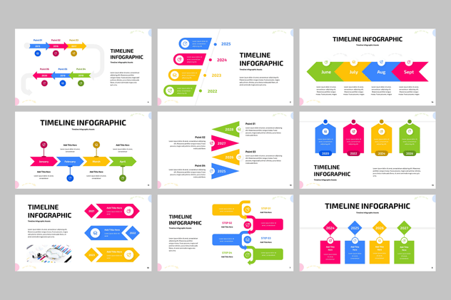 彩色时间轴PPT模板 - 顶尖PPT