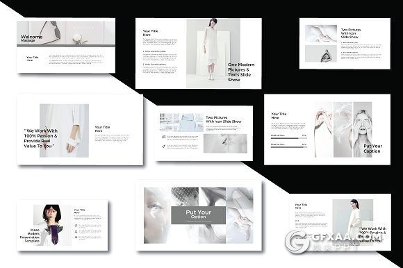 52页简约多图片展示风格keynote模板 - 顶尖PPT