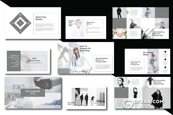 52页简约多图片展示风格keynote模板 - 顶尖PPT