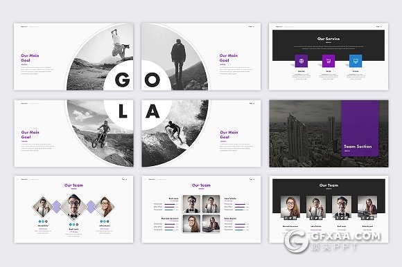 60页工作汇报总结PPT模板7种配色主题 - 顶尖PPT