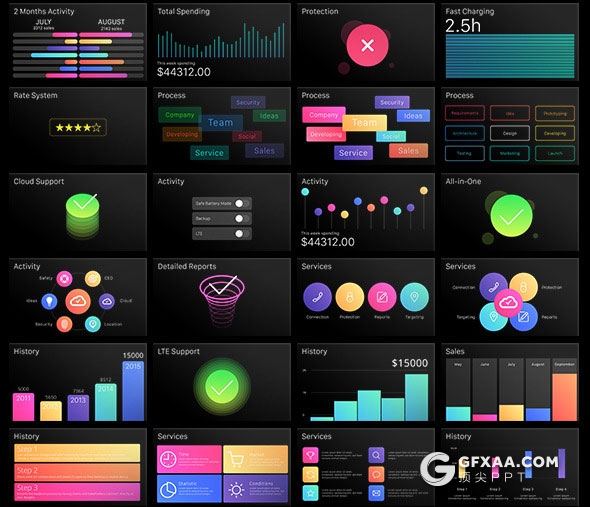PPT神作100页绚丽配色商务多用途PPT模板 - 顶尖PPT
