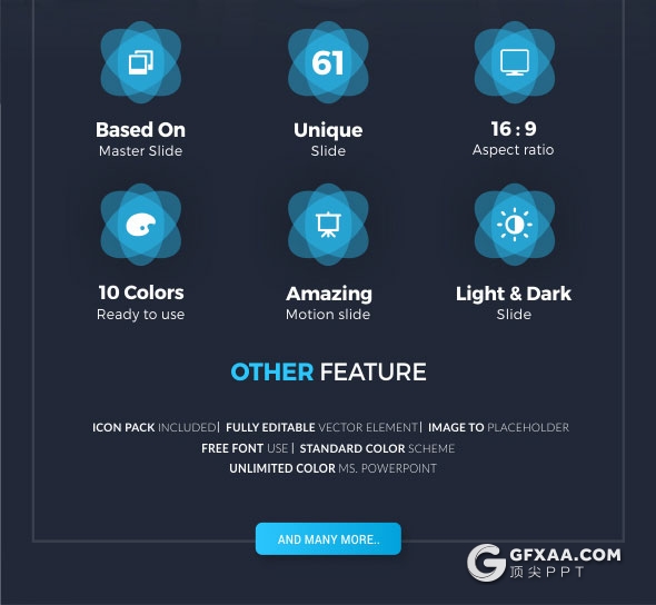 61页精致设计欧美商务风格PPT模板11种配色 - 顶尖PPT