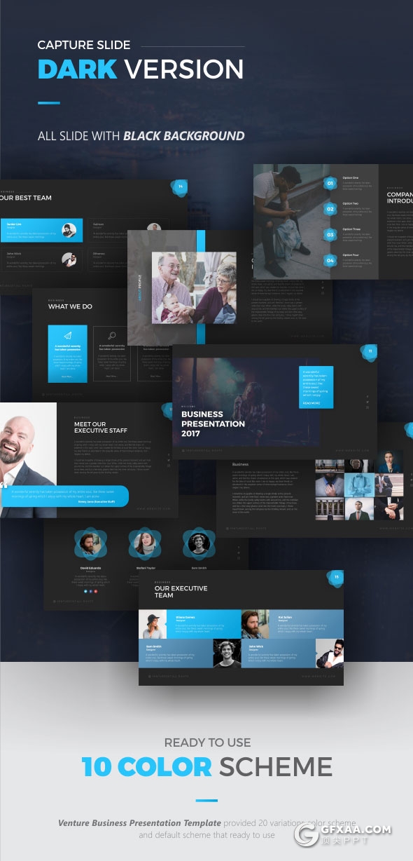 61页精致设计欧美商务风格PPT模板11种配色 - 顶尖PPT