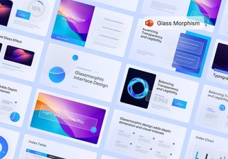 玻璃形态商务商业风格PPT模板 - 顶尖PPT