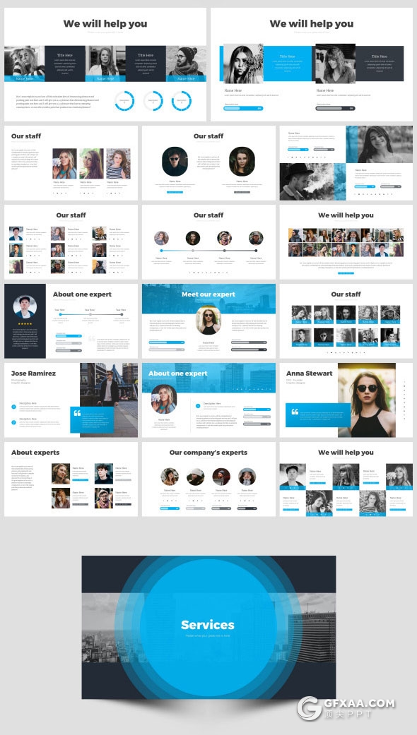 311页欧美商务PPT模板+31页卡通人物10种配色主题 - 顶尖PPT