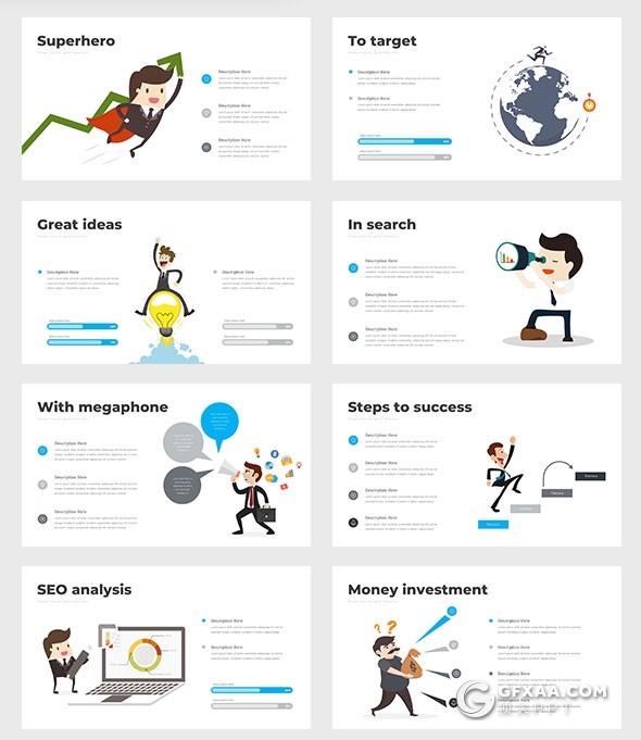 31商务卡通人物多用途PPT素材模板 - 顶尖PPT