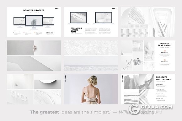 66页欧美极简唯美风格PPT模板 - 顶尖PPT