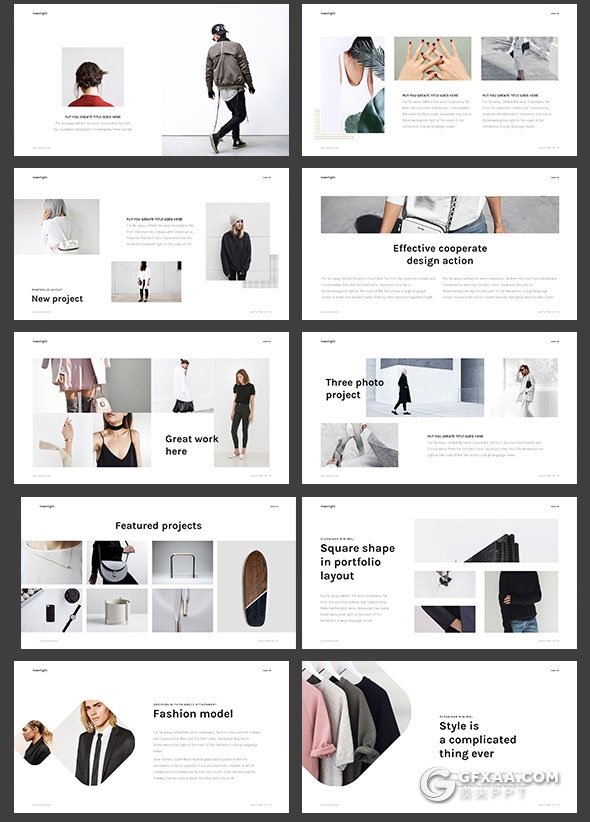 62页时尚杂志风格模特产品展示PPT模板 - 顶尖PPT