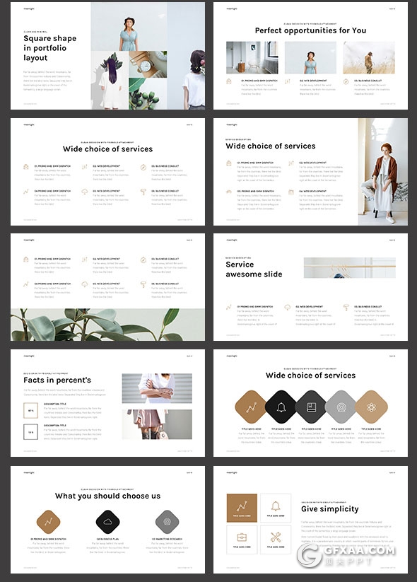 62页时尚杂志风格模特产品展示PPT模板 - 顶尖PPT