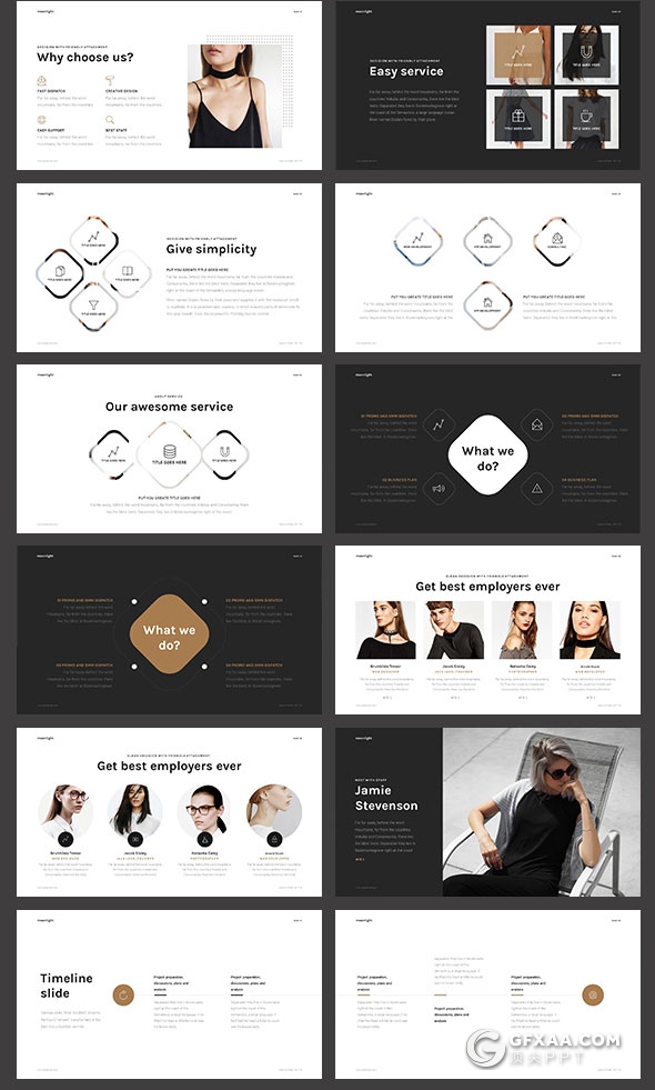 62页时尚杂志风格模特产品展示PPT模板 - 顶尖PPT