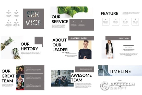 51页极简杂志风格图片展示PPT模板 - 顶尖PPT