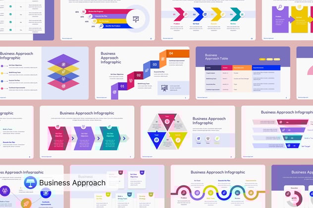 业务策略方法论框架信息图形展示Keynote模板 - 顶尖PPT