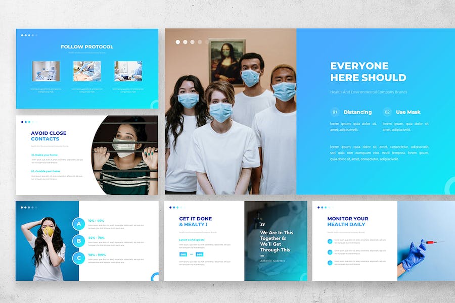 医疗康复医疗保健流感支原体预防PPT模板 - 顶尖PPT