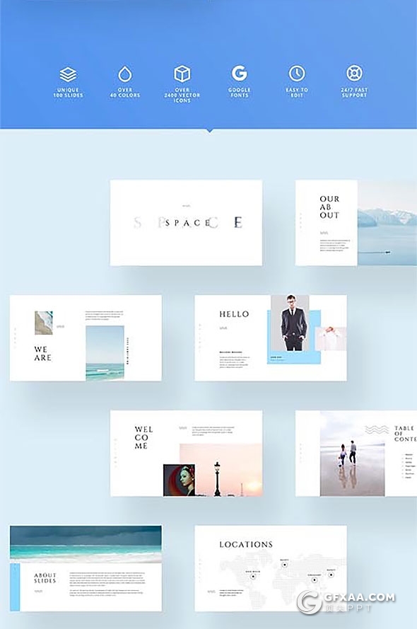 100极简风格商务图片展示多用途keynote模板 - 顶尖PPT