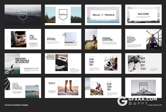 80页产品图片旅游景点展示PPT模板 - 顶尖PPT