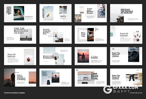 80页产品图片旅游景点展示PPT模板 - 顶尖PPT