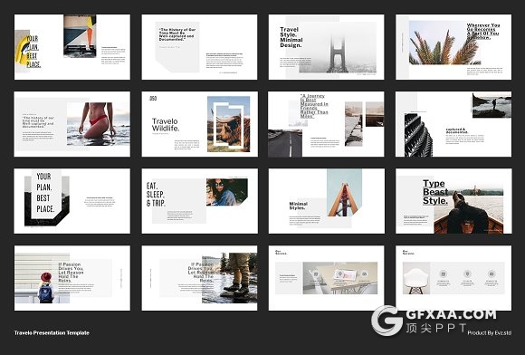 80页产品图片旅游景点展示PPT模板 - 顶尖PPT