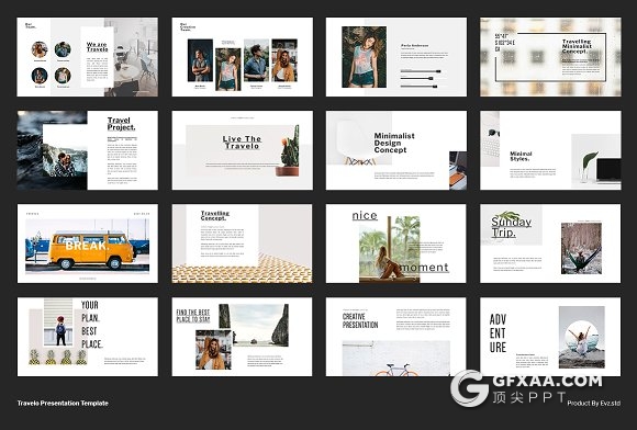 80页产品图片旅游景点展示PPT模板 - 顶尖PPT
