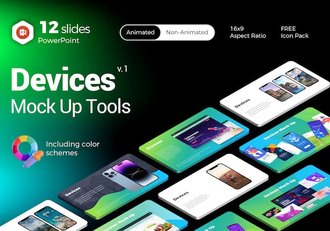 手机电脑网页设备样机展示创意工具PPT模板 - 顶尖PPT