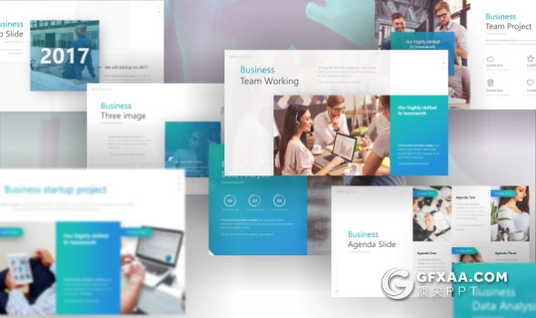 71页高端欧美商务风格PPT模板21种配色 - 顶尖PPT