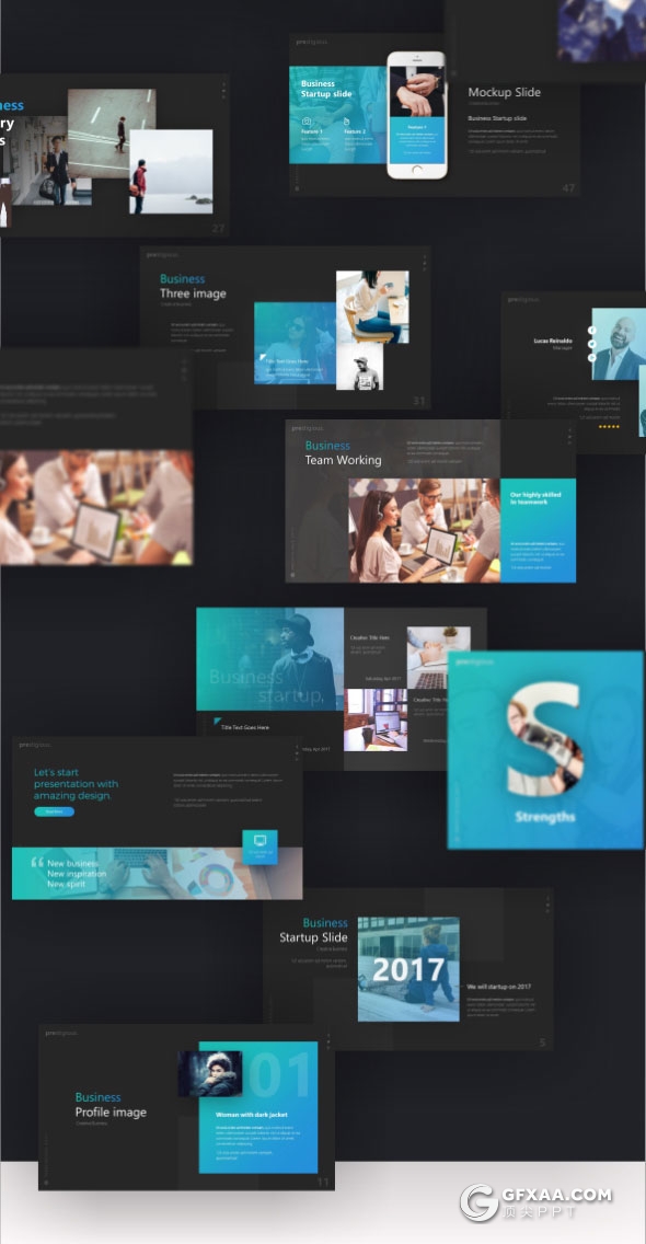 71页高端欧美商务风格PPT模板21种配色 - 顶尖PPT