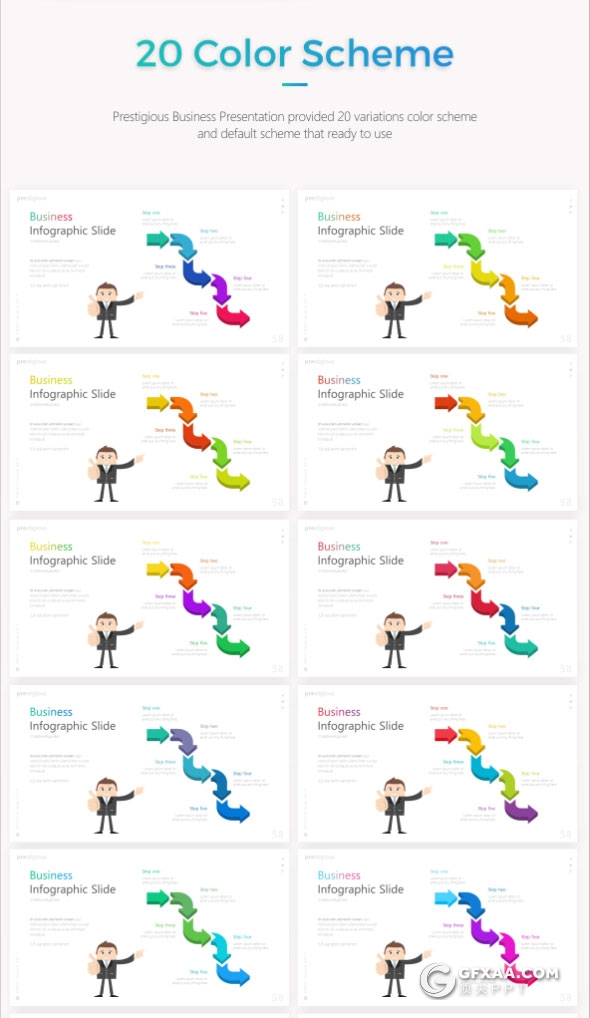 71页高端欧美商务风格PPT模板21种配色 - 顶尖PPT