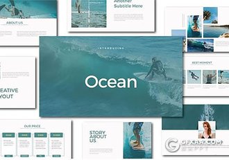 50页海洋图片展示多用途PPT模板 - 顶尖PPT