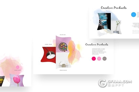 114页欧美水彩唯美艺术风格PPT模板 - 顶尖PPT