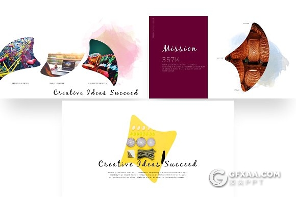 114页欧美水彩唯美艺术风格PPT模板 - 顶尖PPT