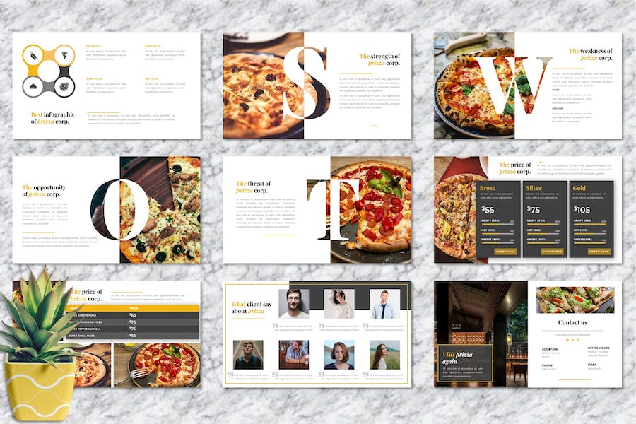 披萨餐饮品牌推广方案PPT模板 - 顶尖PPT