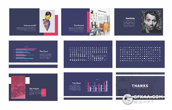 50页蓝紫色调多用途商务PPT模板 - 顶尖PPT