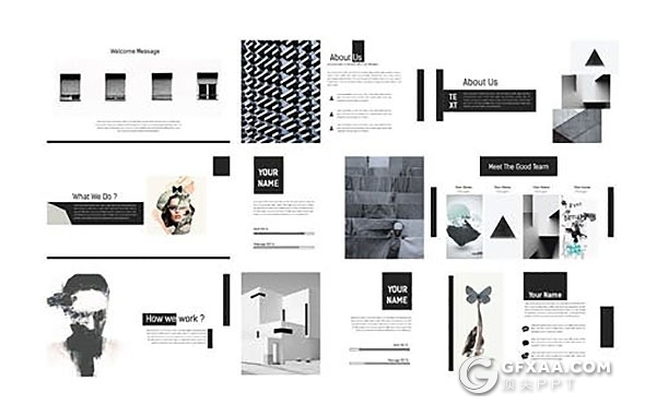 49页国外简约风格作品展示PPT模板 - 顶尖PPT