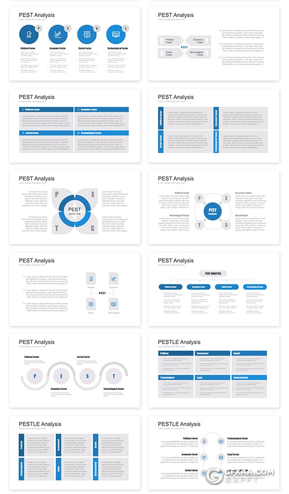 34页PEST/PESTEL/PESTLE企业宏观分析PPT模板 - 顶尖PPT