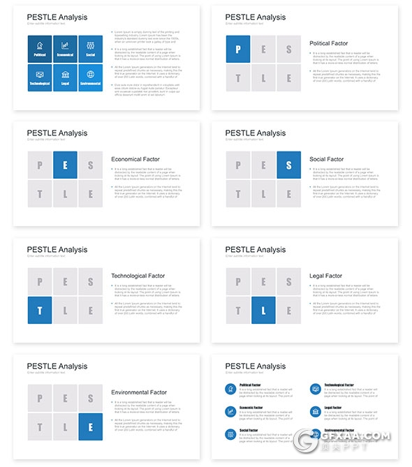 34页PEST/PESTEL/PESTLE企业宏观分析PPT模板 - 顶尖PPT