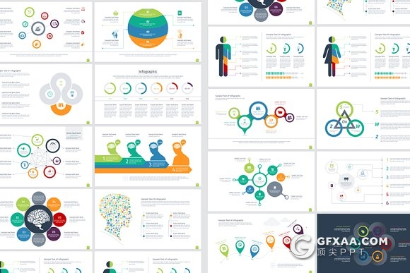 100页商务信息图表大合集8种配色方案 - 顶尖PPT
