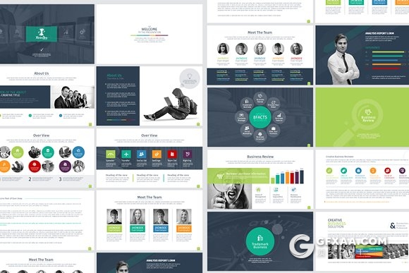 100页商务信息图表大合集8种配色方案 - 顶尖PPT