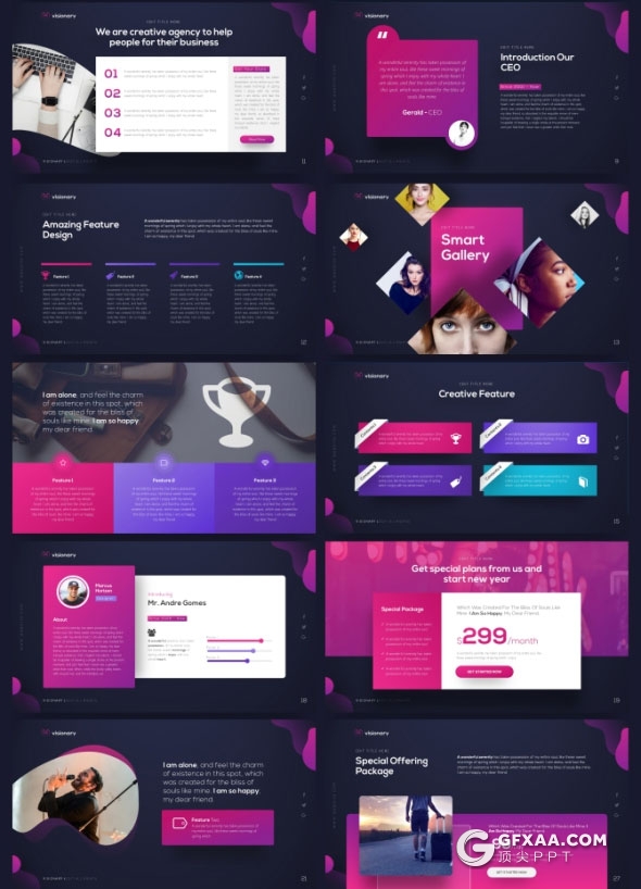 PPT神作 80页精美设计效果31种配色多用途PPT模板 - 顶尖PPT