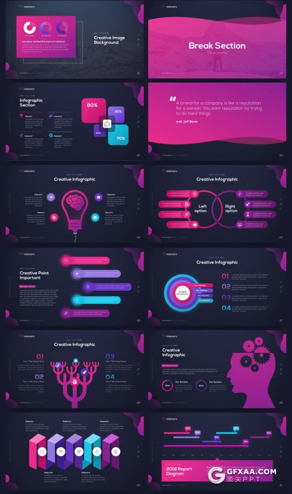 PPT神作 80页精美设计效果31种配色多用途PPT模板 - 顶尖PPT