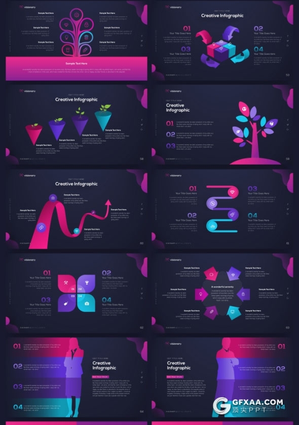 PPT神作 80页精美设计效果31种配色多用途PPT模板 - 顶尖PPT