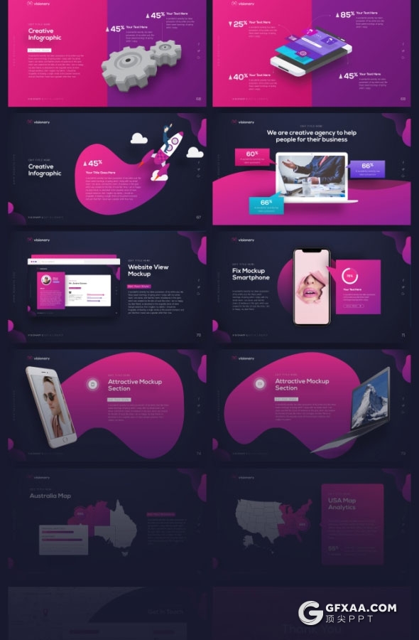 PPT神作 80页精美设计效果31种配色多用途PPT模板 - 顶尖PPT