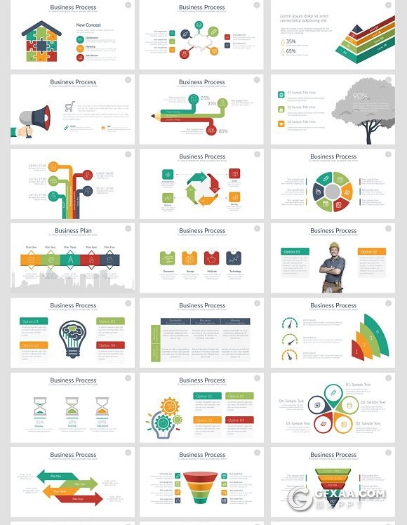 100页企业统计分析图形图表多用途PPT模板 - 顶尖PPT