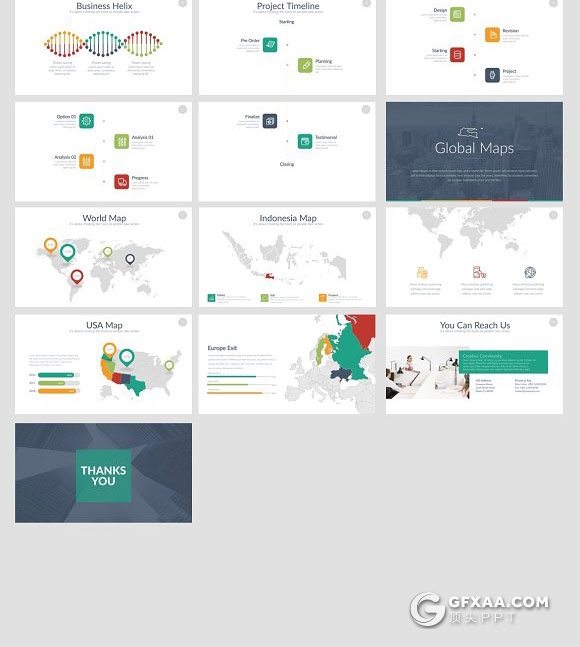 100页企业统计分析图形图表多用途PPT模板 - 顶尖PPT