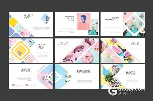 时尚流行杂志风格keynote模板 - 顶尖PPT