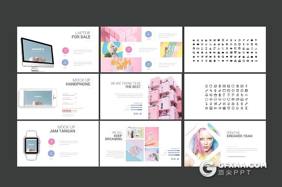 时尚流行杂志风格keynote模板 - 顶尖PPT