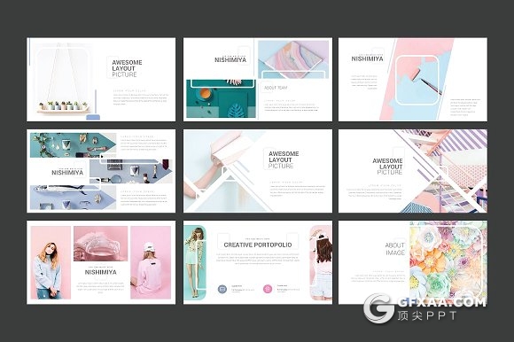 时尚流行杂志风格keynote模板 - 顶尖PPT